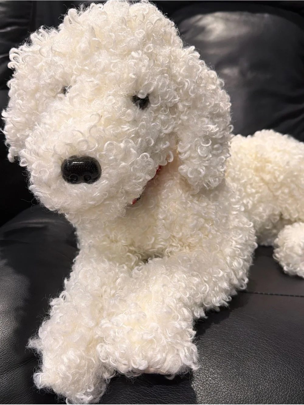 Ditz Design White Doodle Realistic Plush Resting Stuffed Puppy Dog 22” Long